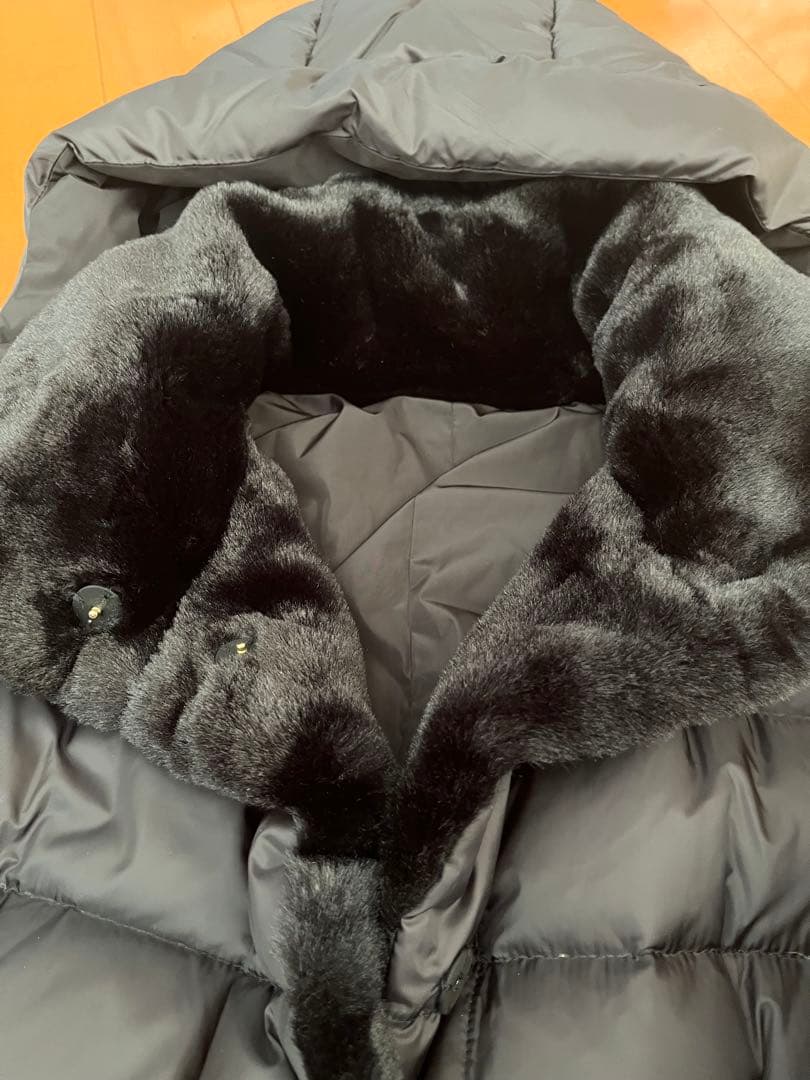 2度着用　Ballsey タフタファーコンビダウンコート黒　美品