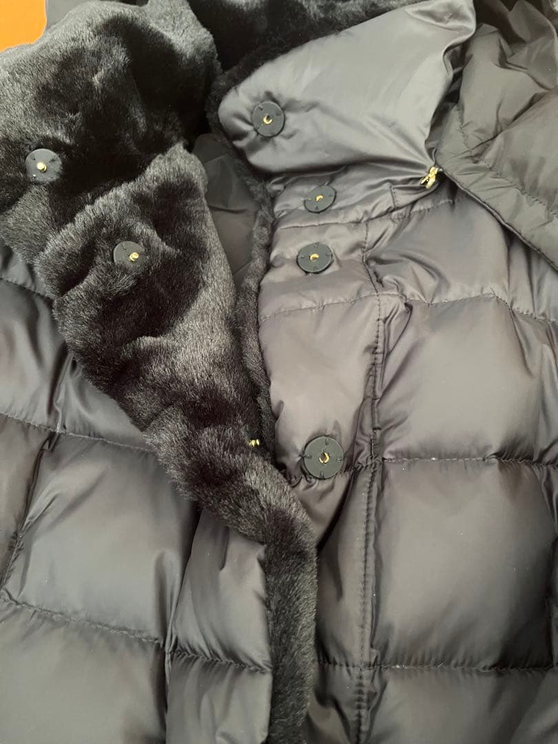 2度着用　Ballsey タフタファーコンビダウンコート黒　美品