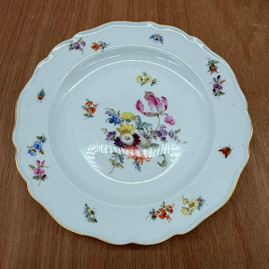 マイセン ベーシックフラワー フラワーブーケ 昆虫 プレート