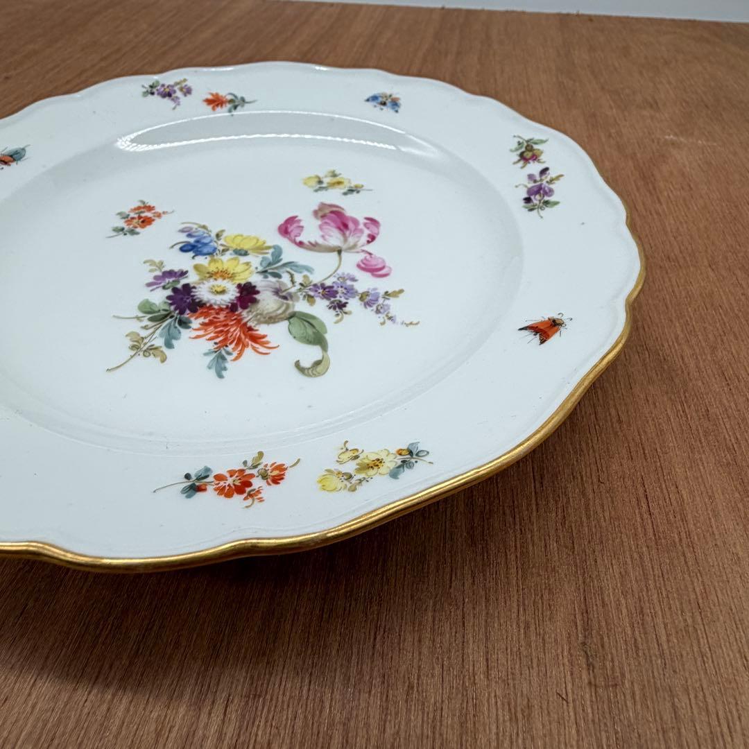 マイセン ベーシックフラワー フラワーブーケ 昆虫 プレート