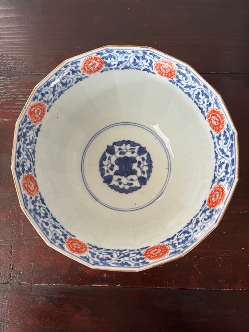 江戸中期後期　珍品　希少　上手古伊万里　猿　漢詩　桃　梅　葵　竹　16角　菓子鉢