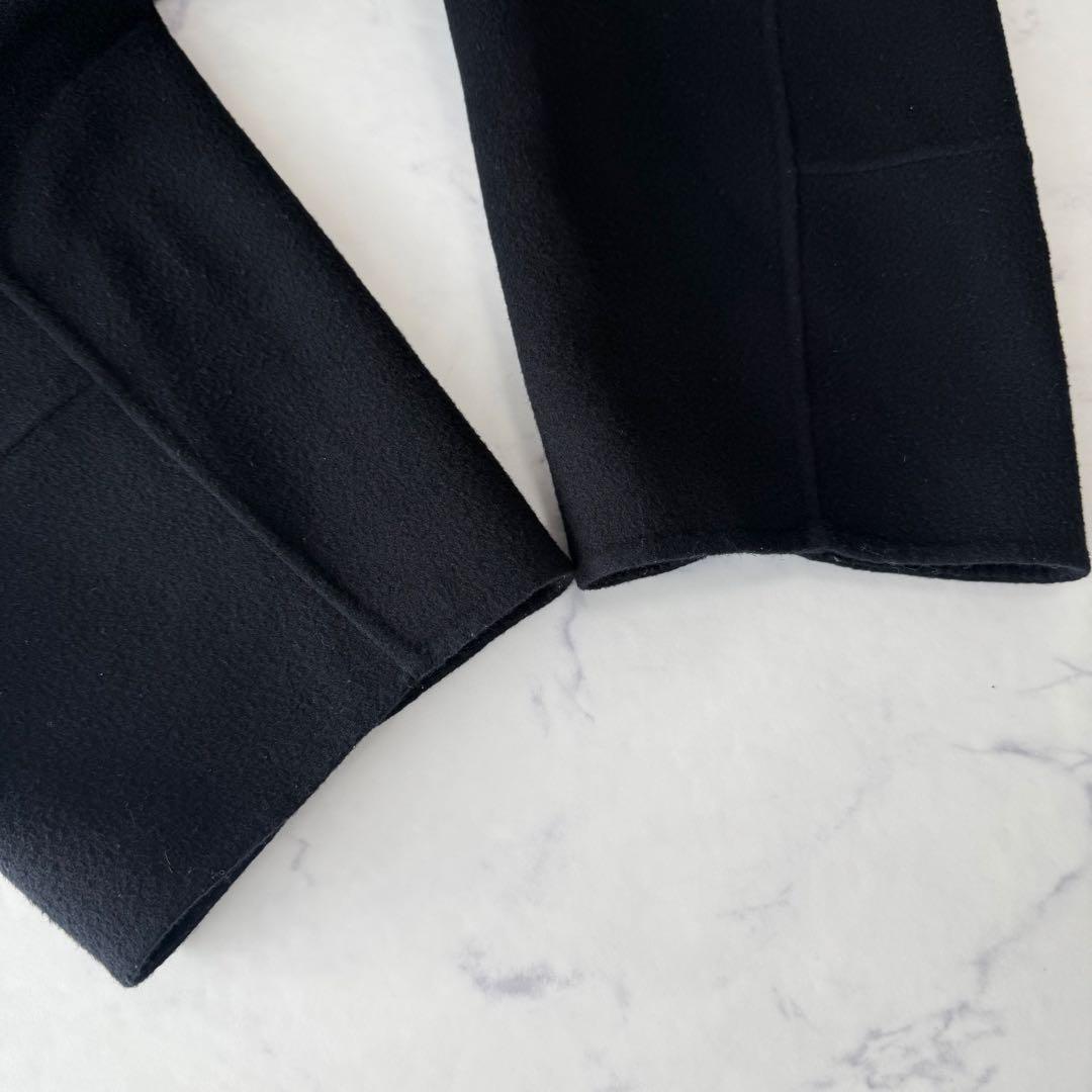 FRAY I.D super140'sウールリバーコート ブラック サイズ1