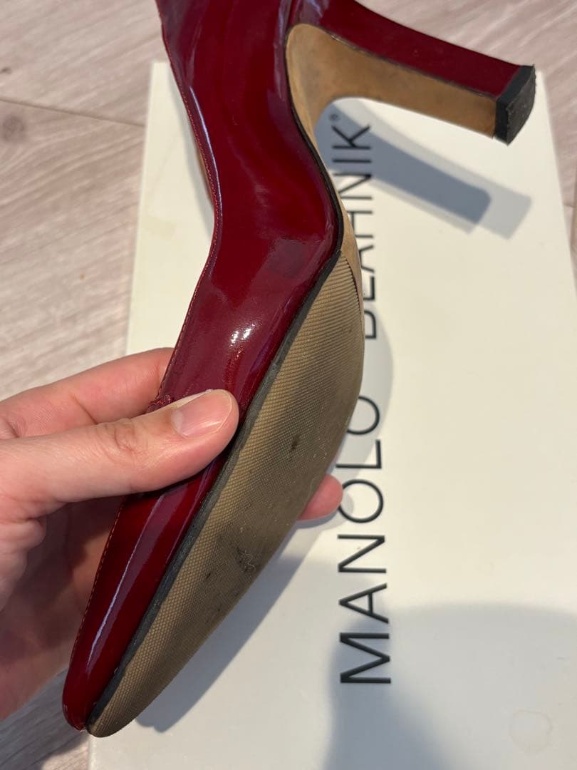 売り切り！MANOLO BLAHNIK バーガンディ ハイヒール