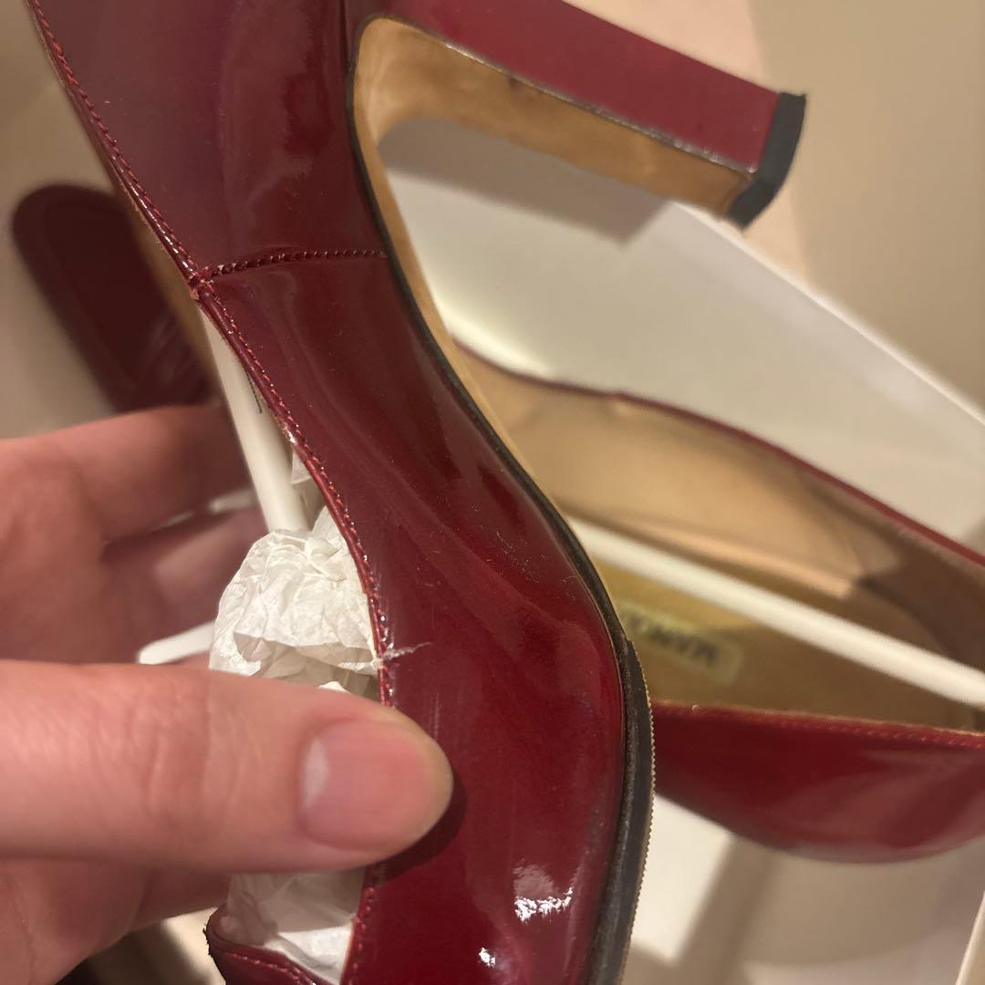 売り切り！MANOLO BLAHNIK バーガンディ ハイヒール