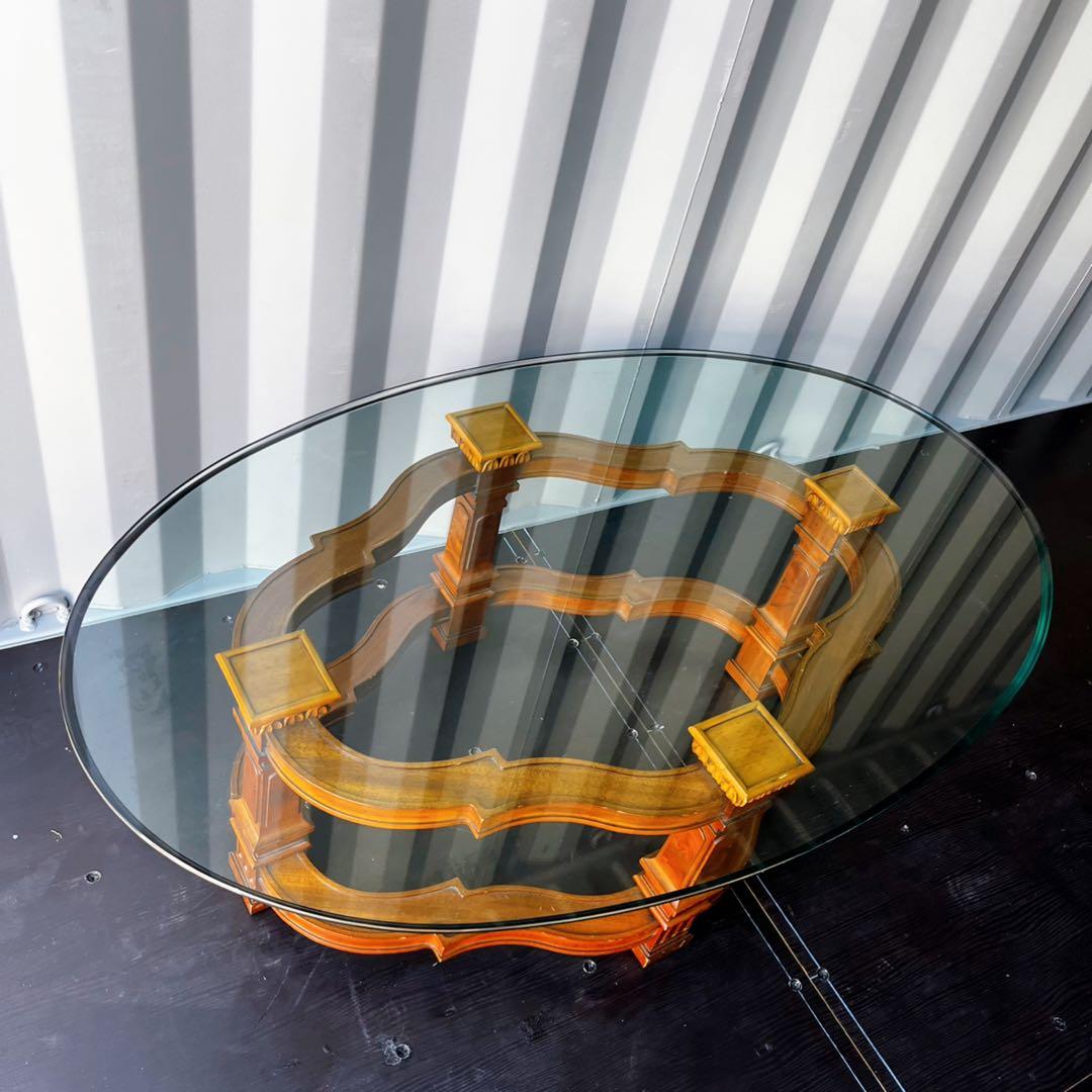 取付無料！ドレクセルヘリテイジ フランチェスカ ガラス天板カクテルテーブル✨