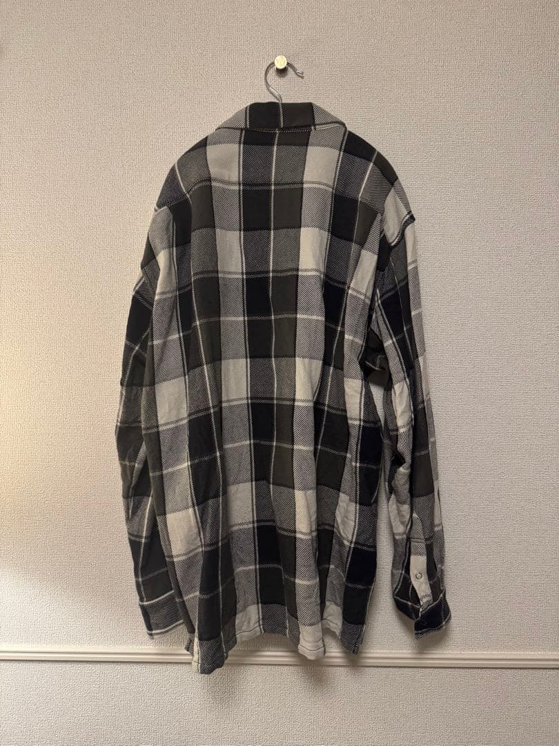 藤原ヒロシさん着用 SEQUEL 長袖ネルシャツ ブラック/グレー