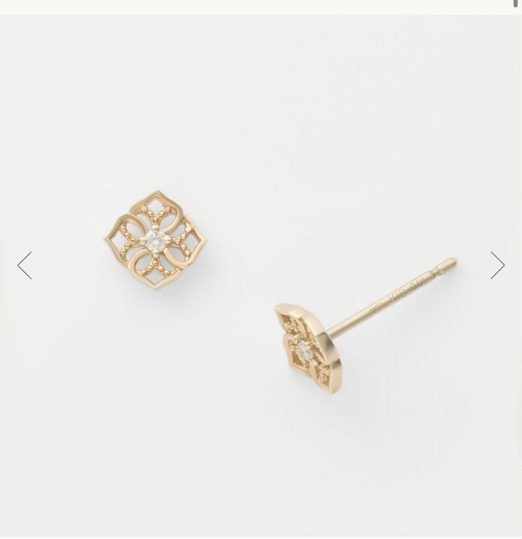 アガットK10ゴールドピアス