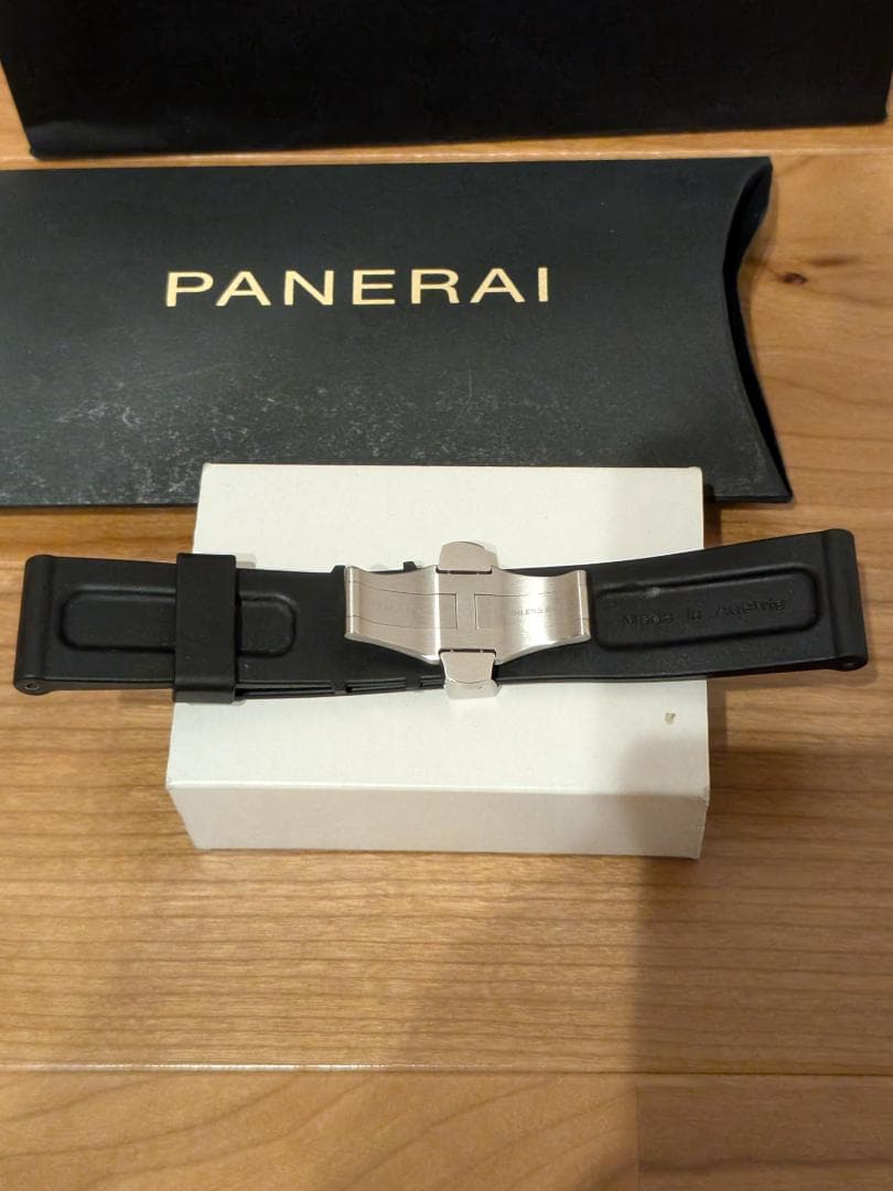 PANERAI 純正Dバックル、純正ブラックラバーベルト