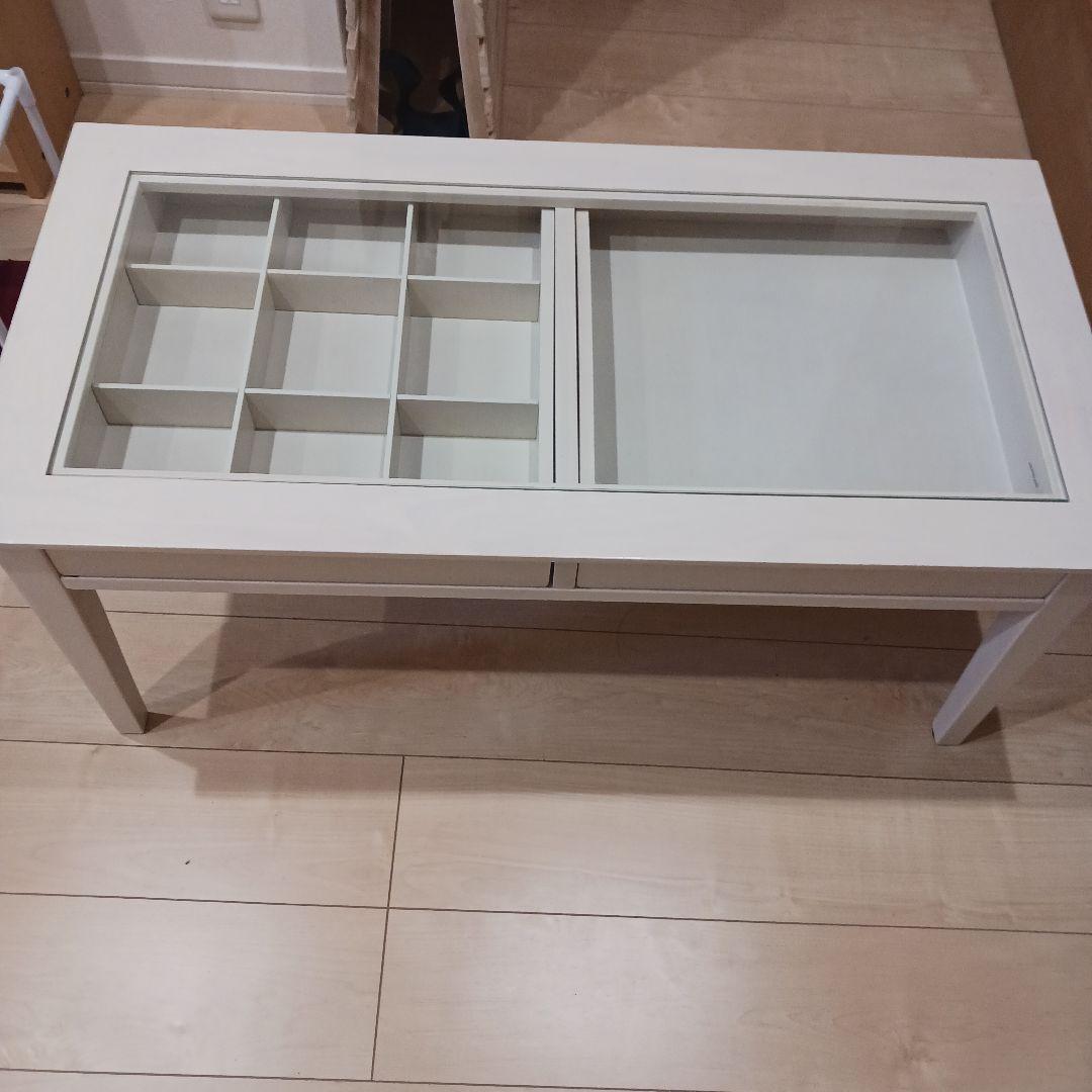 ホワイトガラス天板センター　ローテーブル　アクセサリー