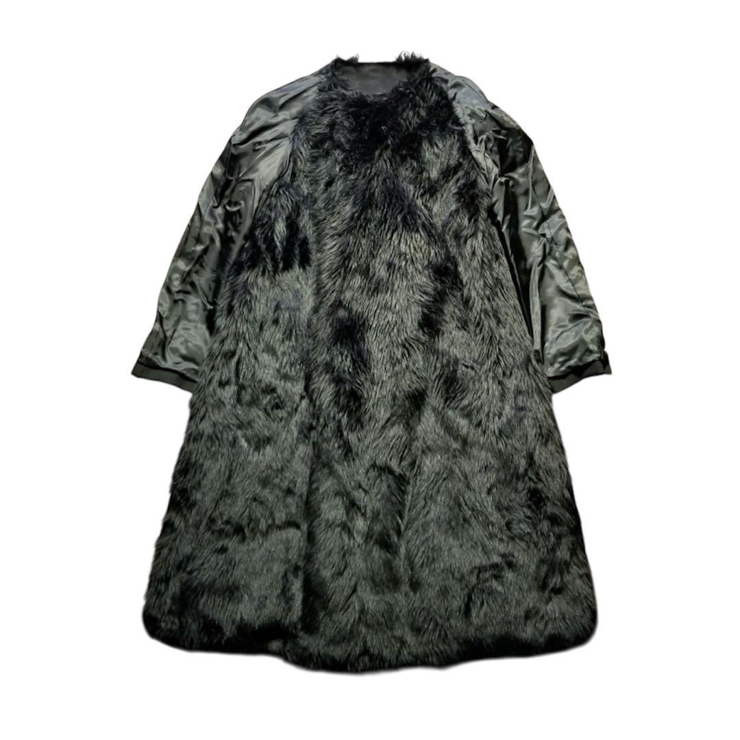 コムデギャルソンオムプリュス 23AWフェイクファー リバーシブルトレンチコート