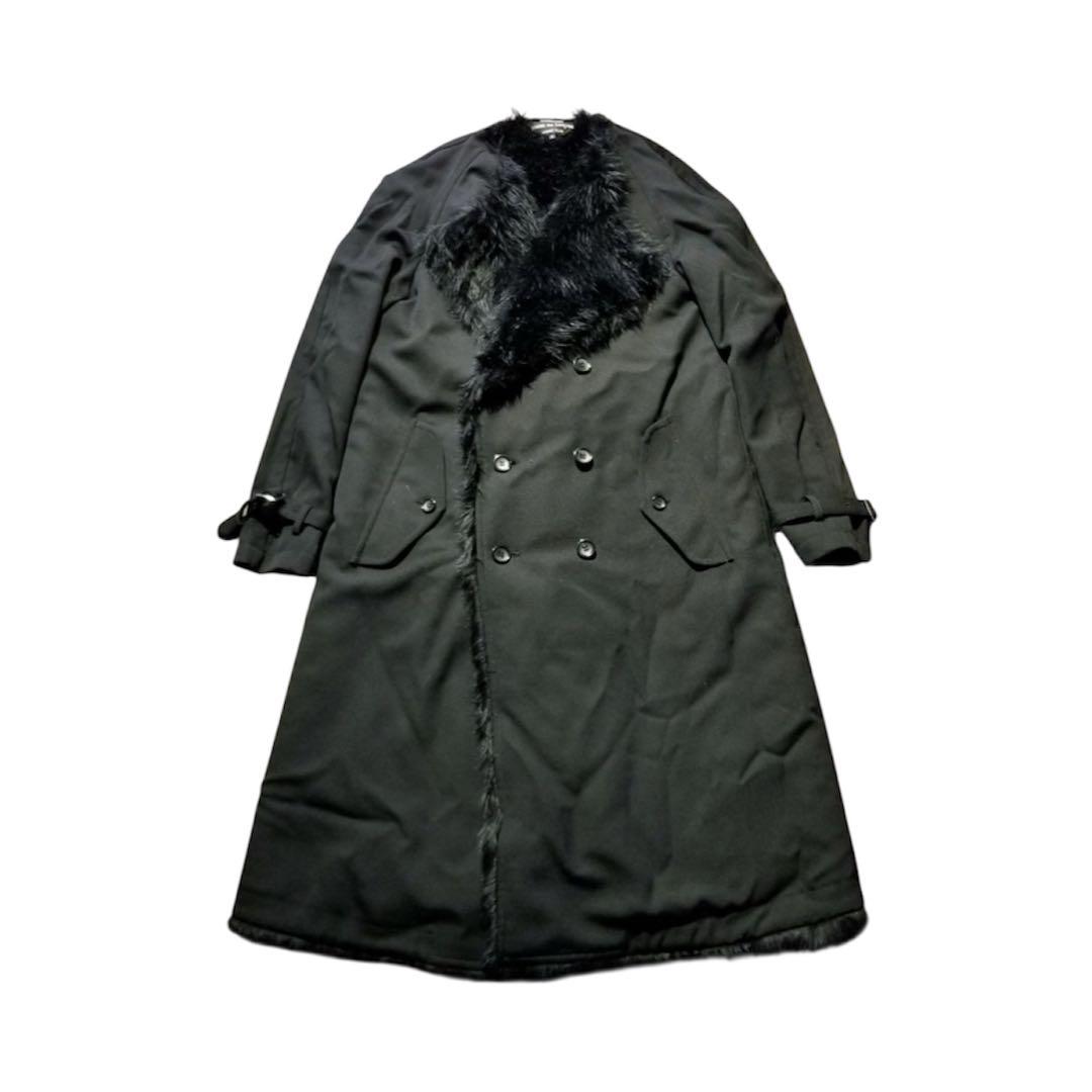 コムデギャルソンオムプリュス 23AWフェイクファー リバーシブルトレンチコート
