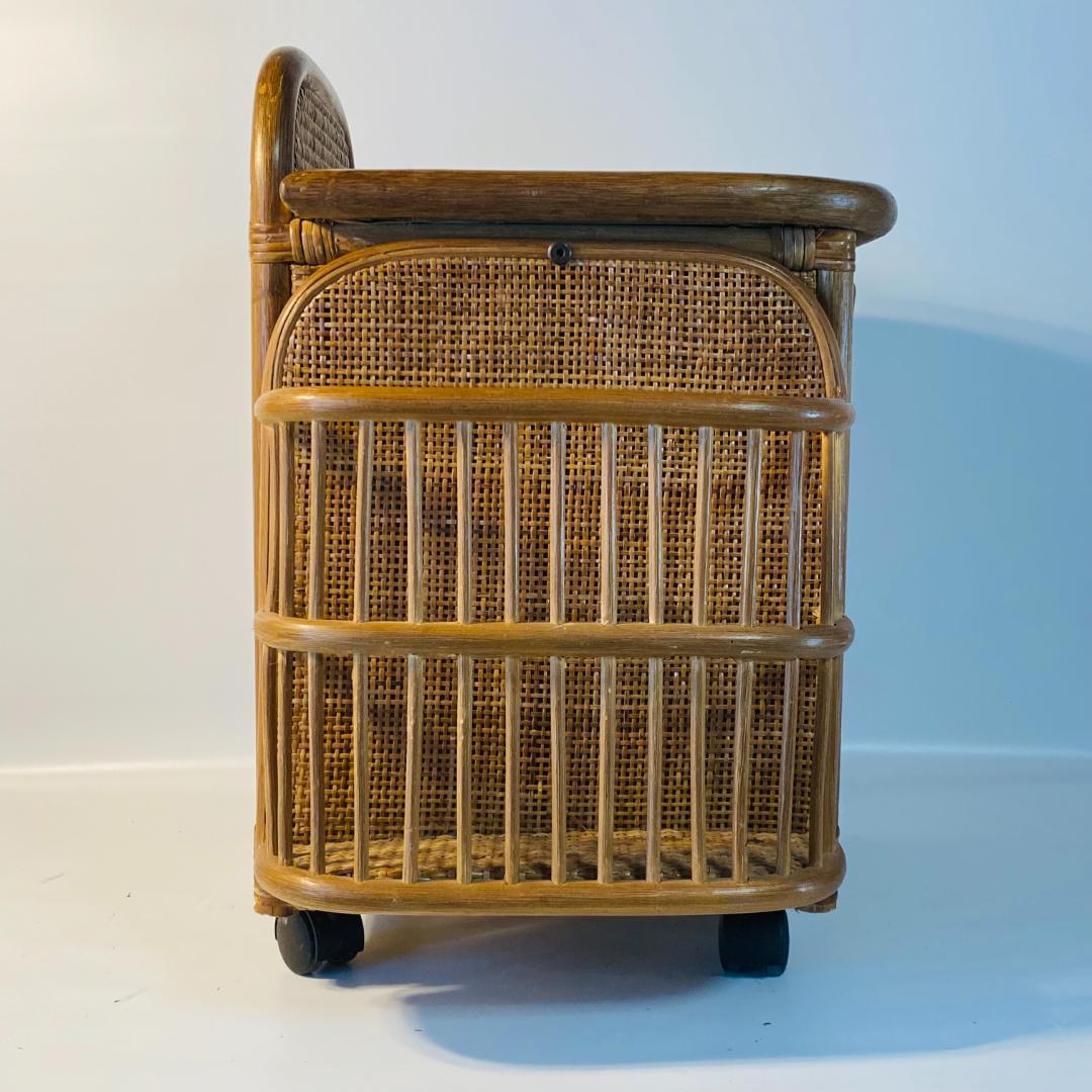 ラタン 籐 棚 チェスト 4段 キャスター付 W44cm D36cm H54cm