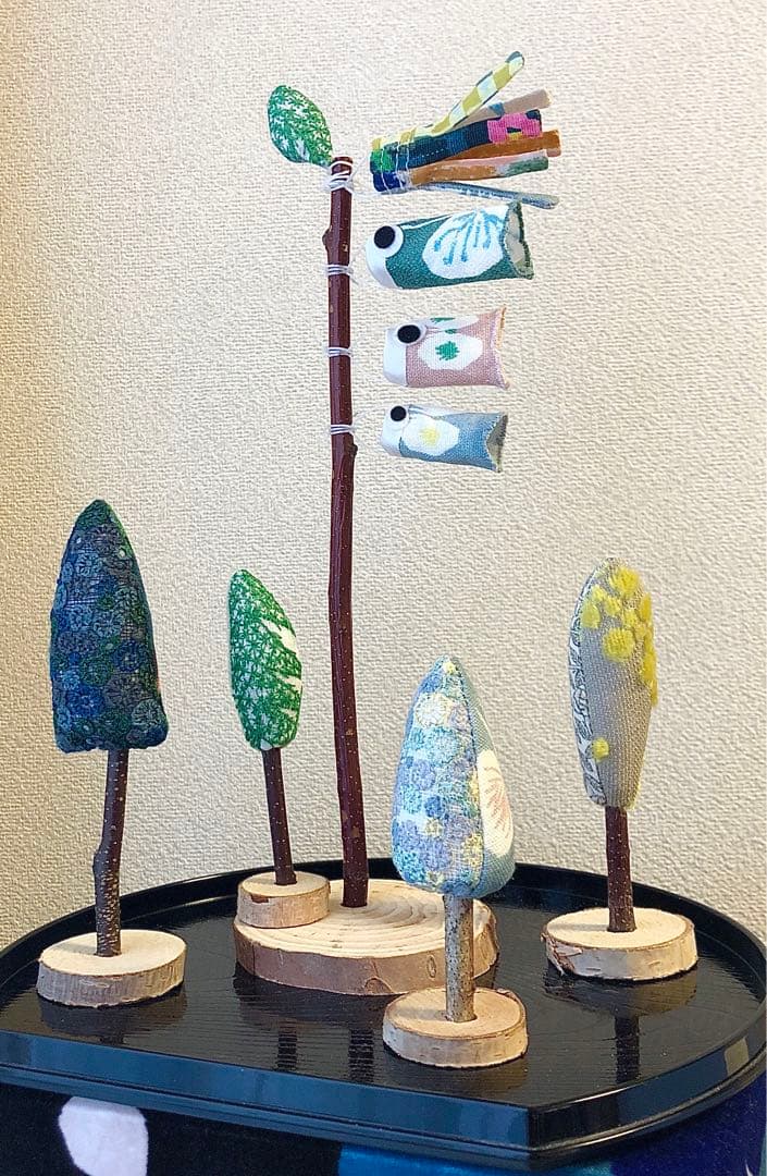 「skyful」他ミナペルホネンのテキスタイルで作った「ミナの森の鯉のぼり」