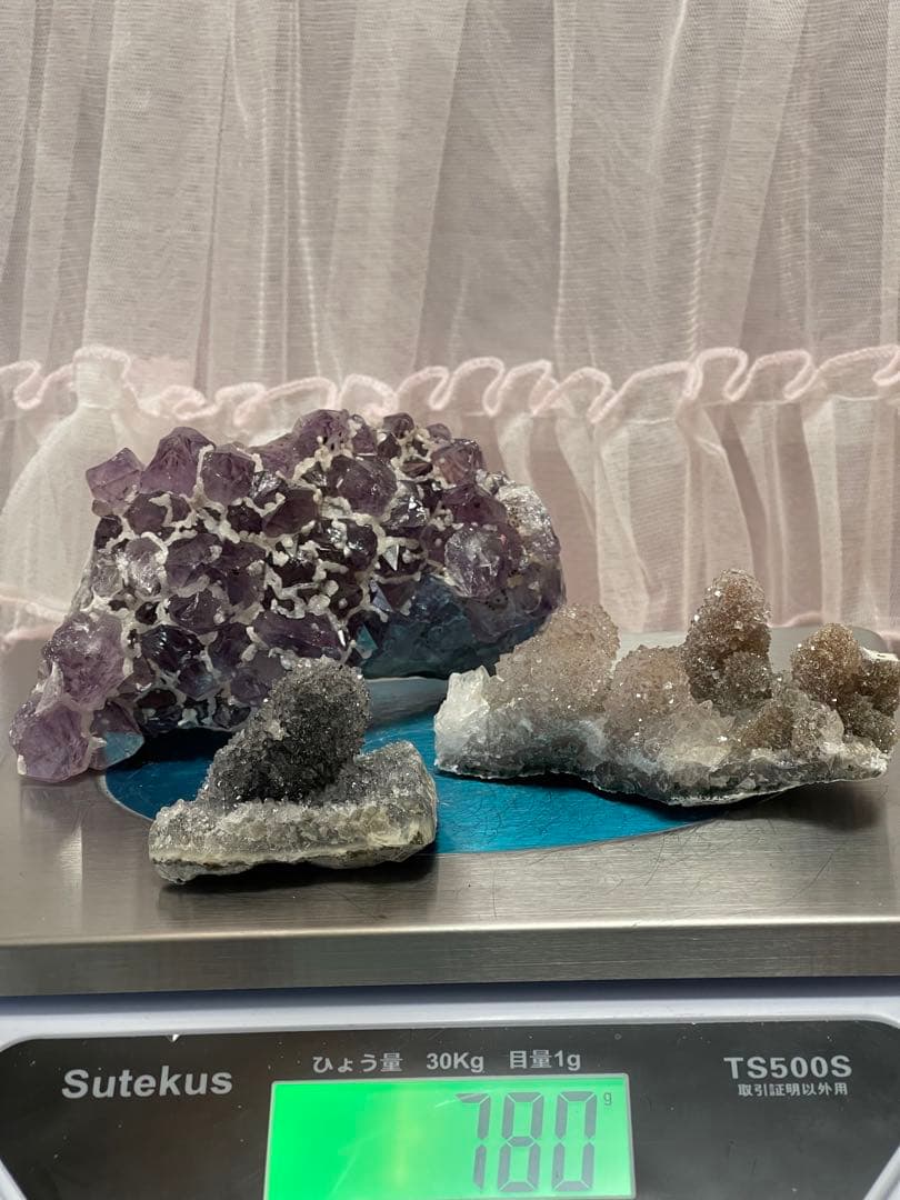 セール^_^ 天然石　原石　アメジストクラスター   3点セット