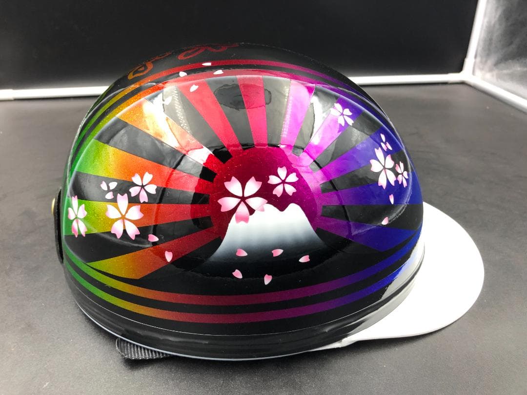 コルク半　カスタム　富士日章　三つボタン　ブラックラメグラデーション　桜