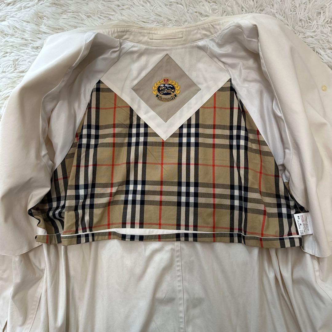 白タグ バーバリーズ ステンカラーコート 金ボタン アーカイブ刺繍 ノバチェック