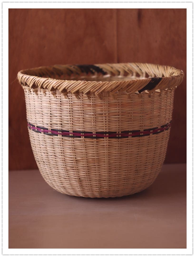 鳥越竹細工 竹籠 鈴竹 岩手 竹かご 丸かご手作り 古民具 竹細工 アンティーク