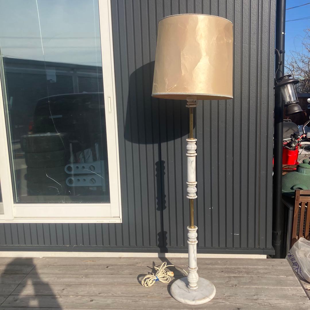昭和レトロ ナショナル 大理石スタンドライト シェードランプ フロアライト