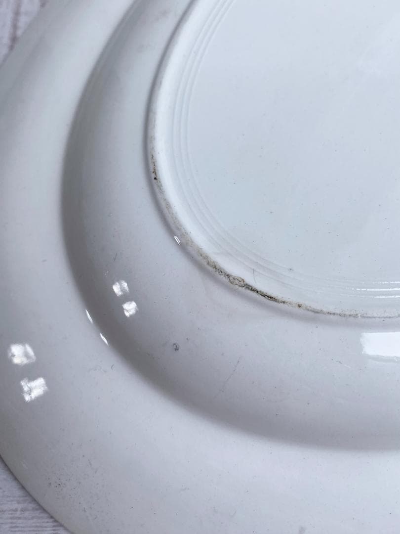 フランス アンティーク サルグミンヌ 白釉 オーバル プレート 平皿