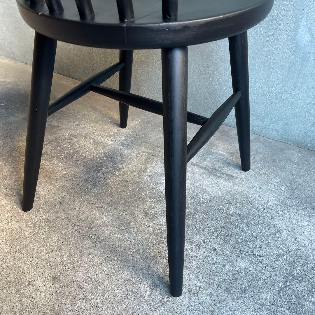 秋田木工　ハンナチェア　マットブラック塗装　オールドヴィンテージ