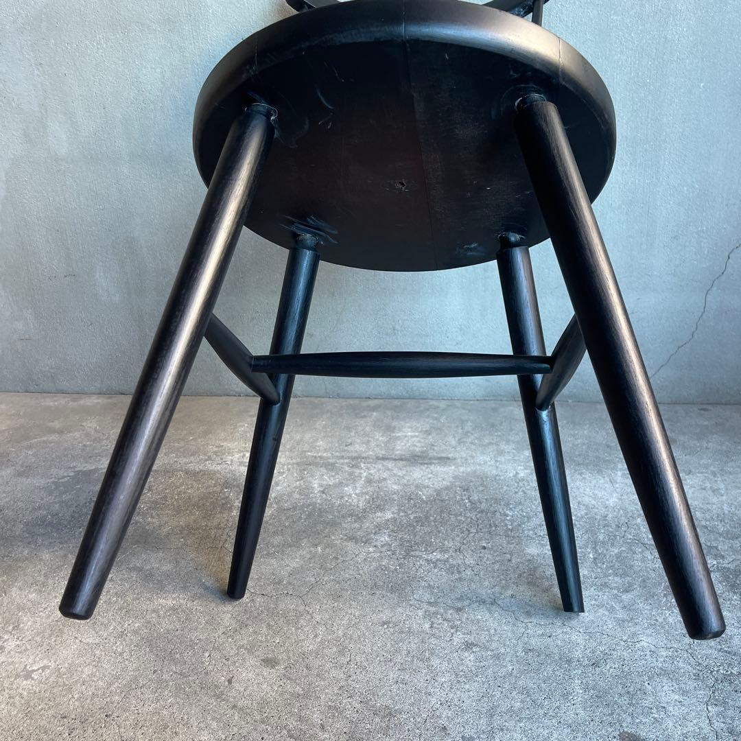 秋田木工　ハンナチェア　マットブラック塗装　オールドヴィンテージ