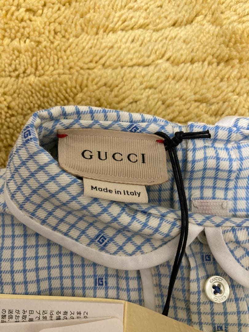 GUCCI 襟付きチェック柄ワンピース