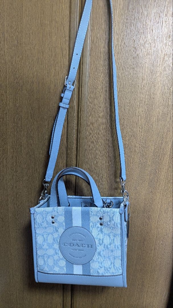 COACH 　コーチ　シグネチャー　ブルー　トートバッグ　美品