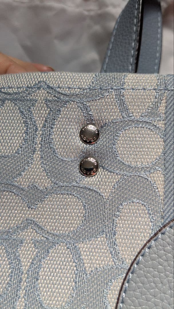 COACH 　コーチ　シグネチャー　ブルー　トートバッグ　美品