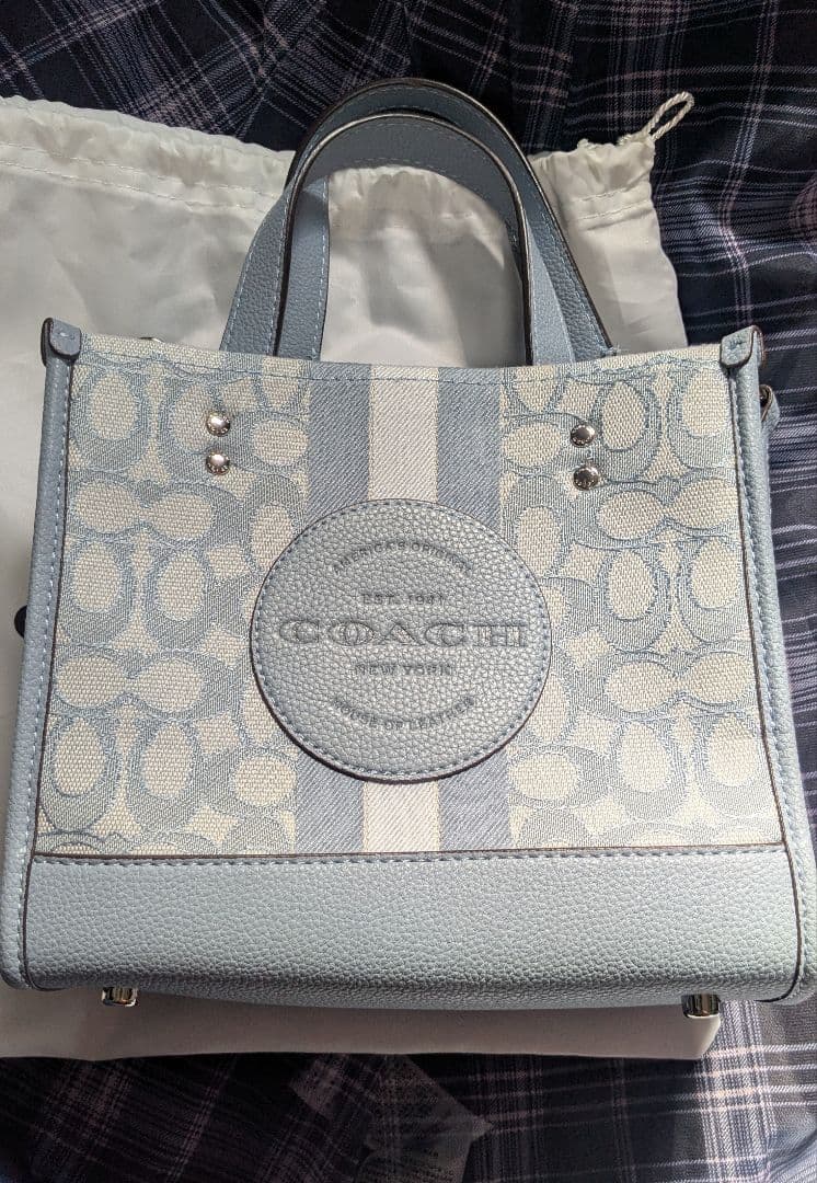 COACH 　コーチ　シグネチャー　ブルー　トートバッグ　美品