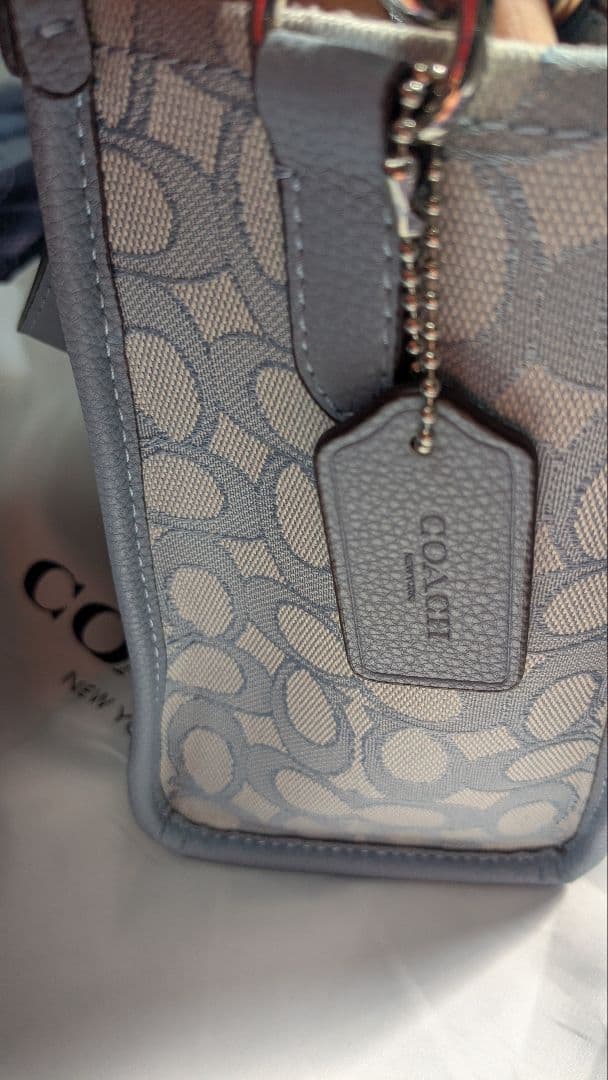 COACH 　コーチ　シグネチャー　ブルー　トートバッグ　美品