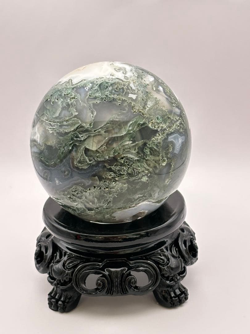 モスアゲート＊8.1cmスフィア＊パワーストーン天然石