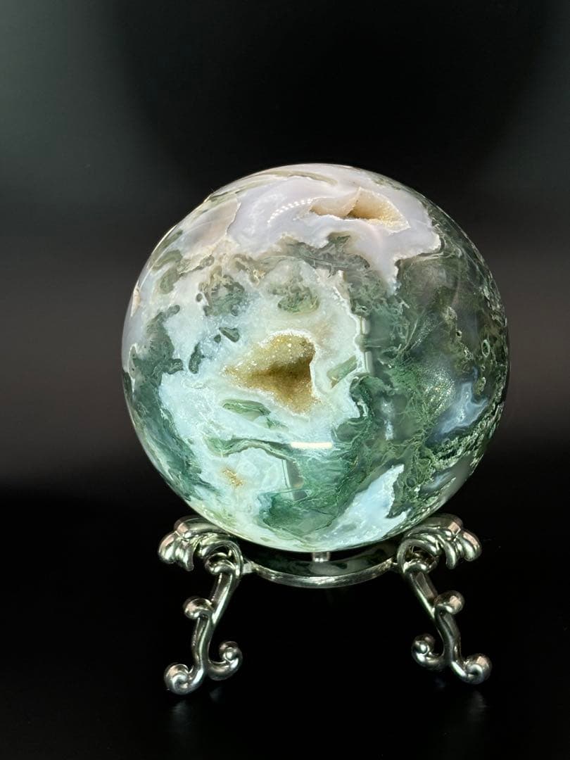 モスアゲート＊8.1cmスフィア＊パワーストーン天然石