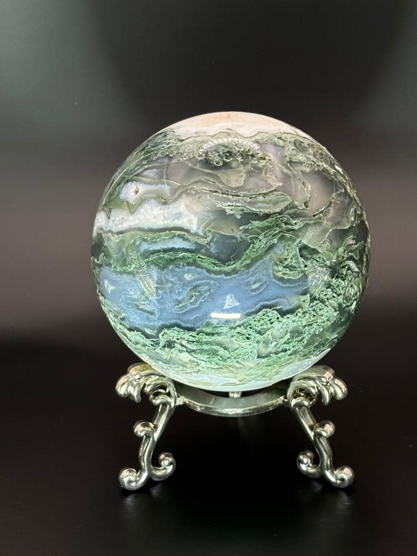 モスアゲート＊8.1cmスフィア＊パワーストーン天然石