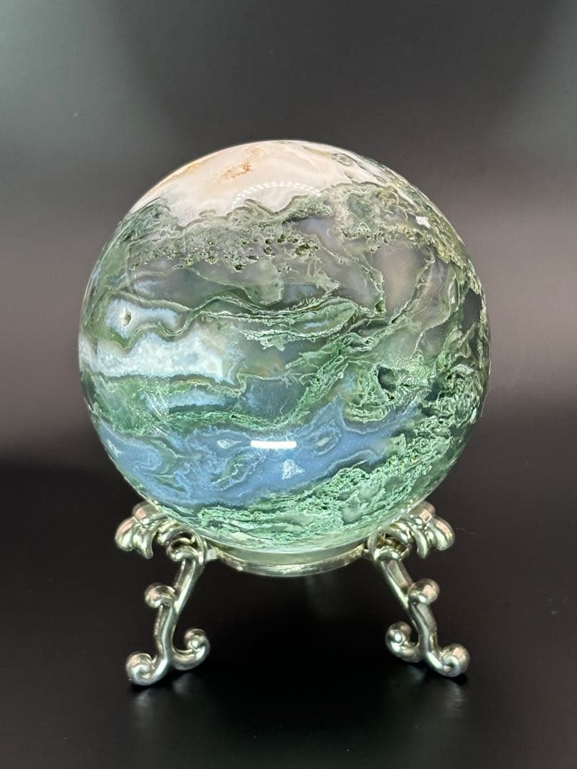 モスアゲート＊8.1cmスフィア＊パワーストーン天然石