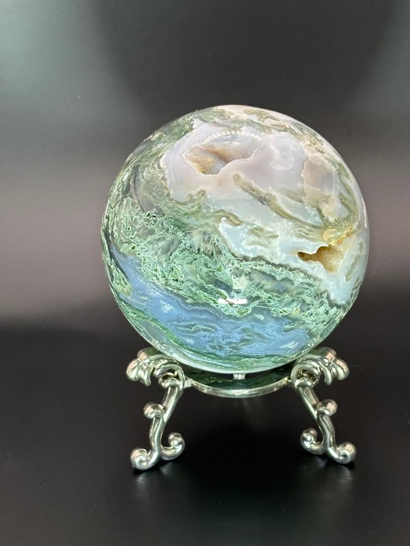 モスアゲート＊8.1cmスフィア＊パワーストーン天然石