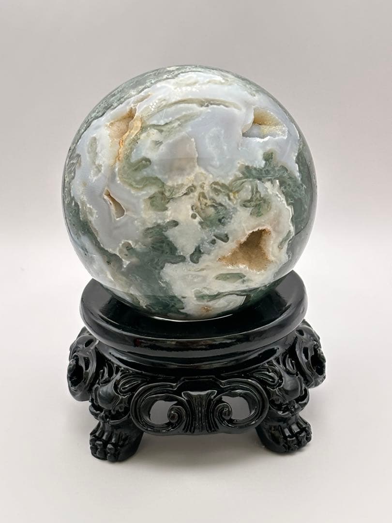 モスアゲート＊8.1cmスフィア＊パワーストーン天然石