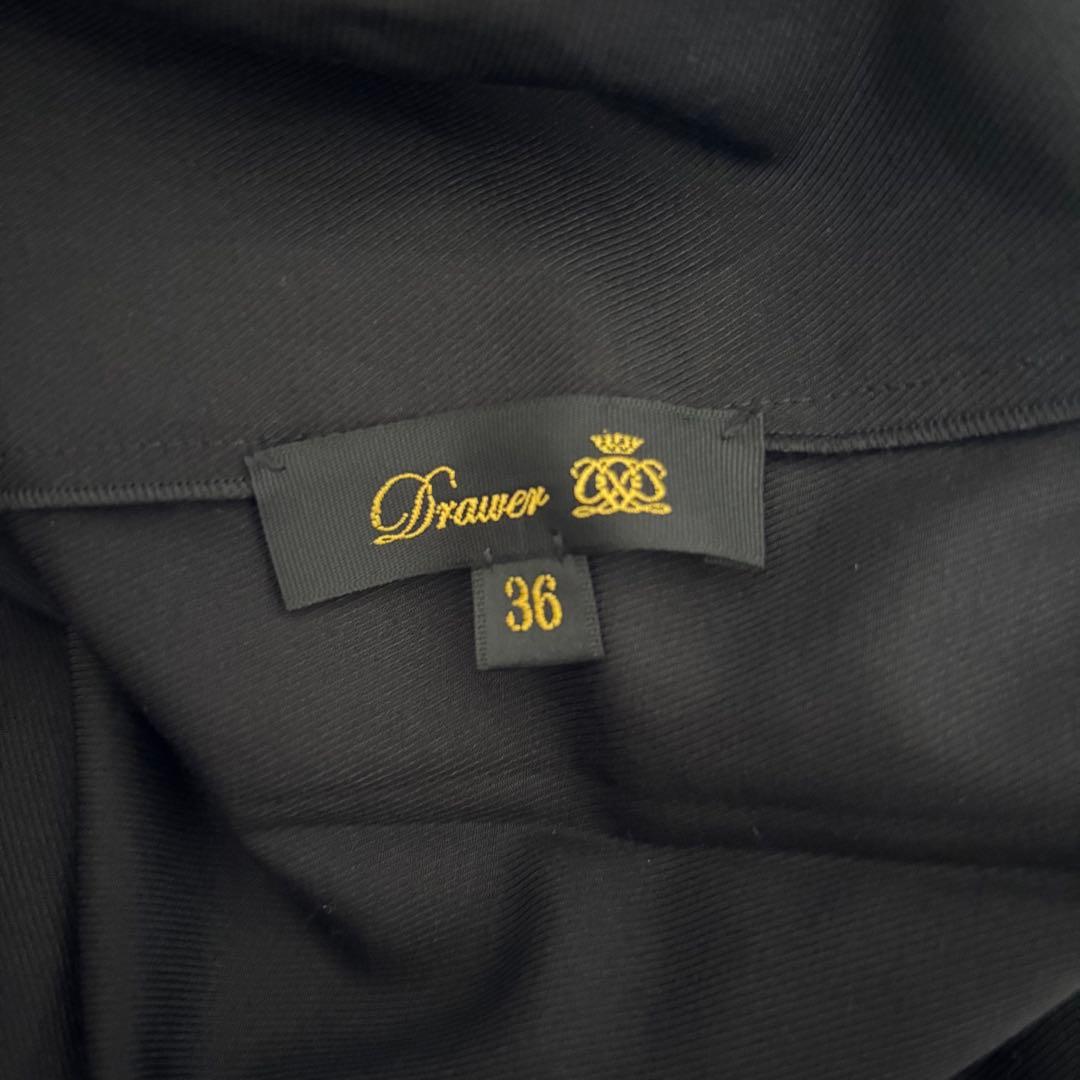 美品 ドゥロワー パフスリーブ シルク コットン ブラウス 黒 ブラック