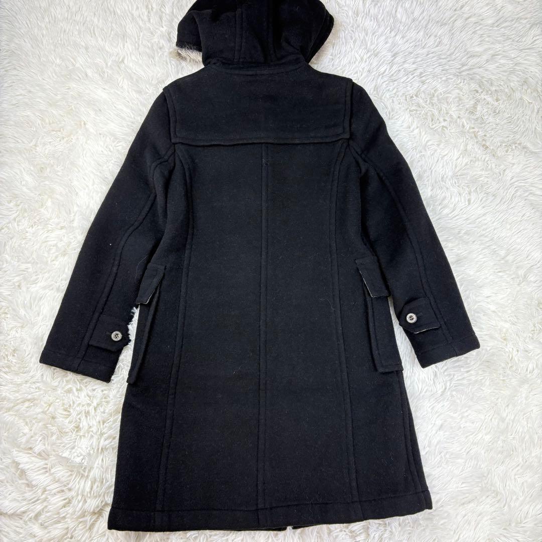 【美品】バーバリーブルーレーベル　ダッフルコート　ノバチェック　黒　ファー　S