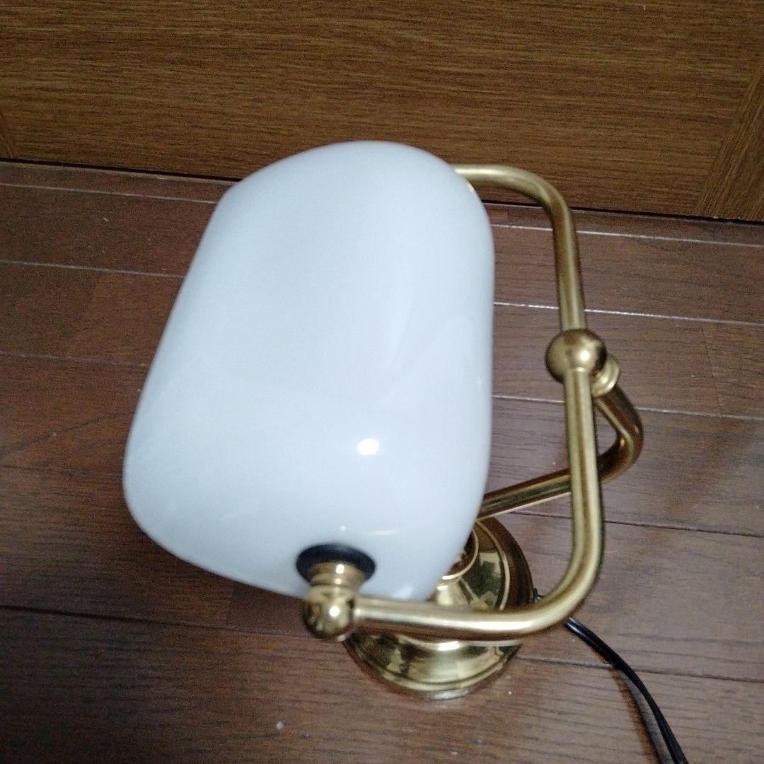 バンカーズランプ　デスクライト　アンティーク　レトロ　ホワイト