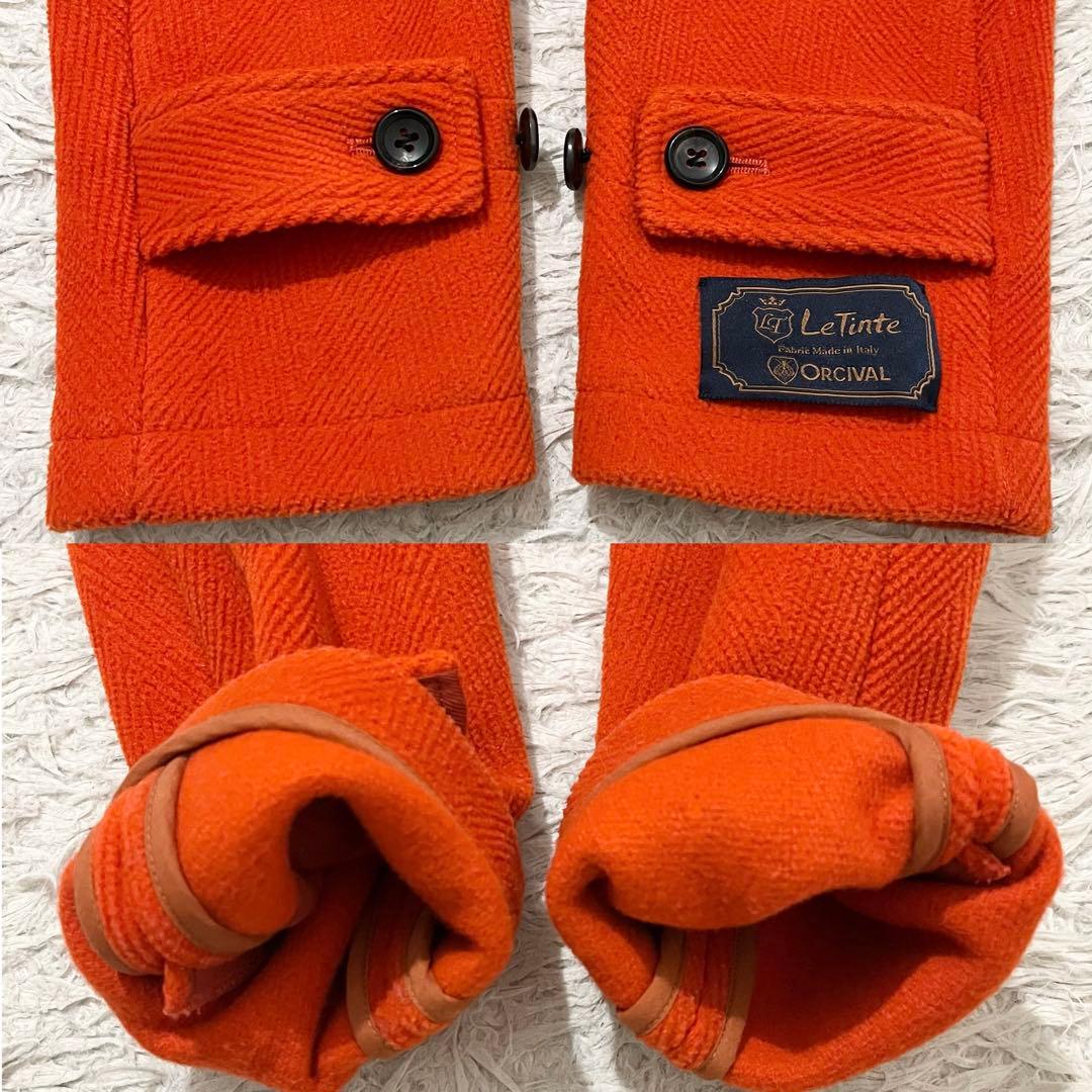 ✨極美品✨オーシバル　ダッフルコート　ヘリンボーン　ロング丈　オレンジ