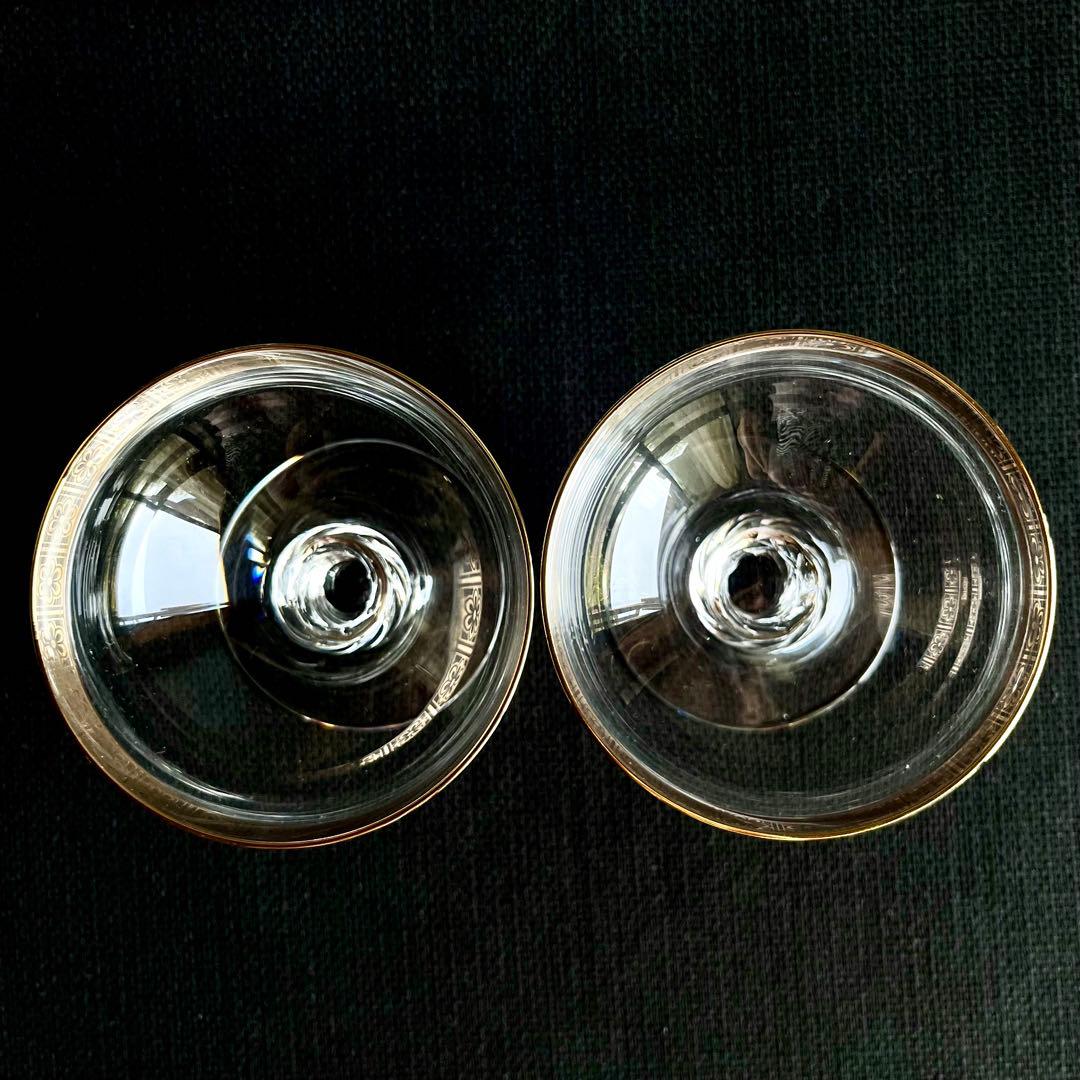 ★新品未使用 ★ 渕金唐草　クリアガラス高高台　2個セット