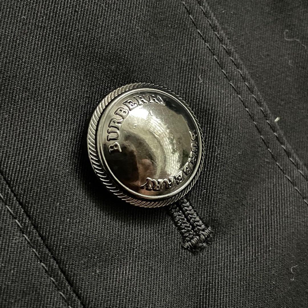 希少44サイズ　バーバリーロンドン　トレンチコート　黒　ナポレオンコート　極美品