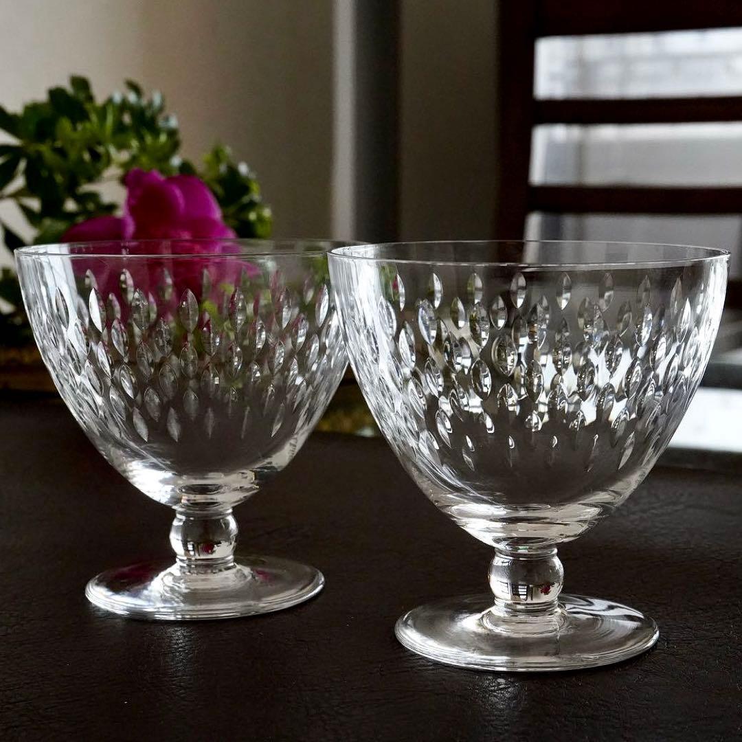 最大サイズ★美品★オールドバカラ★パリ★ウォーター グラス★ペア★赤ワインにも