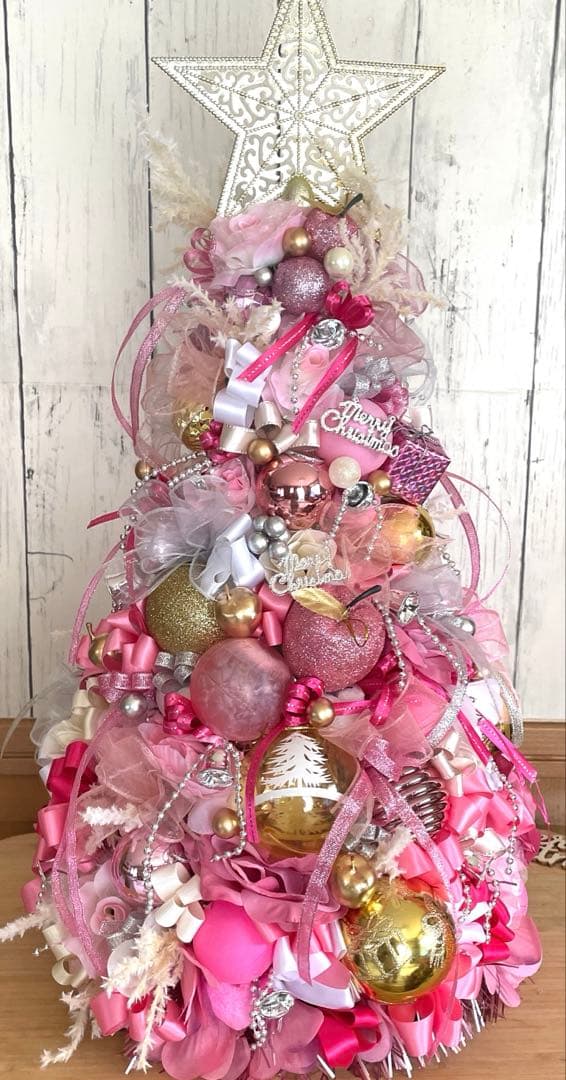 ピンクのクリスマスツリー 約55cm❣️⭐️必ずプロフ読んでください❣️3点❣️