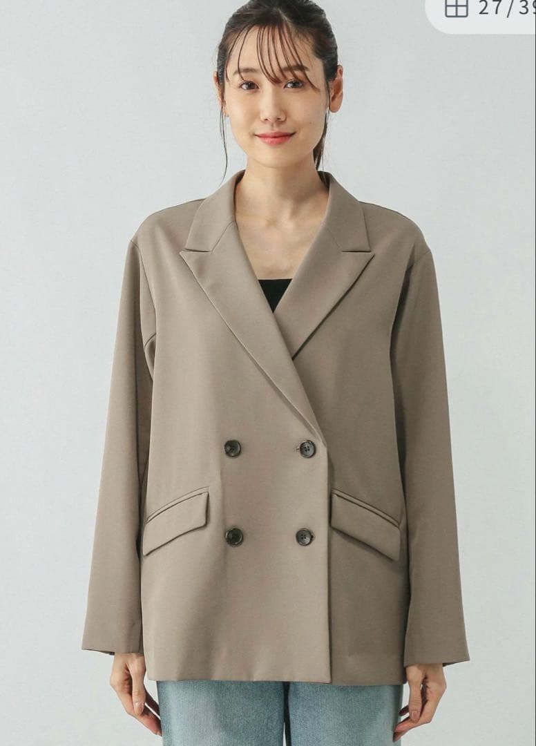 パンツスーツ&ツイードノーカラージャケット