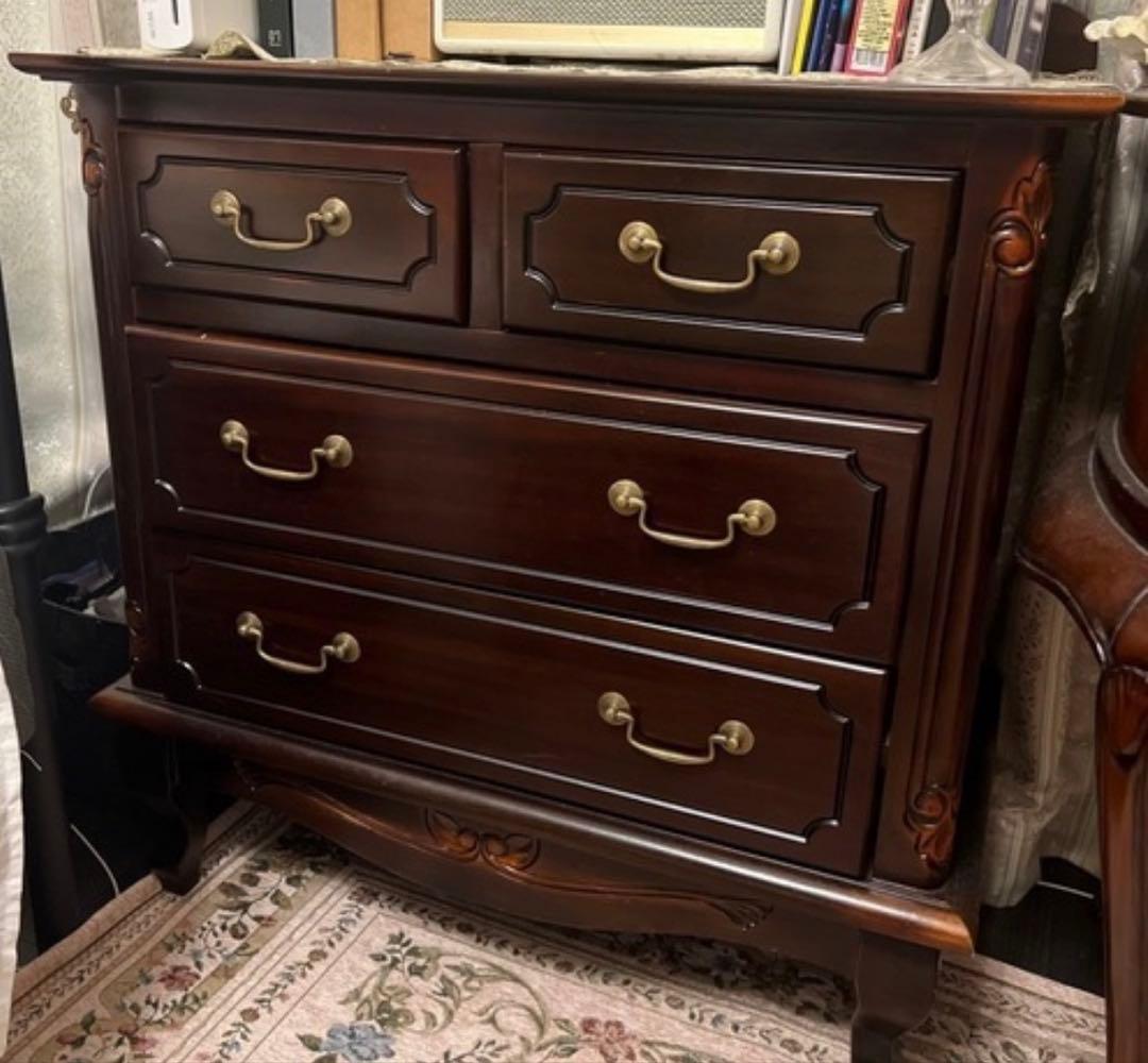 Cécilene アンティーク風チェスト ダークブラウン