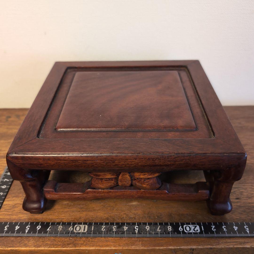 唐木台　花梨　蝶の装飾　骨董　中国古玩　アンティーク
