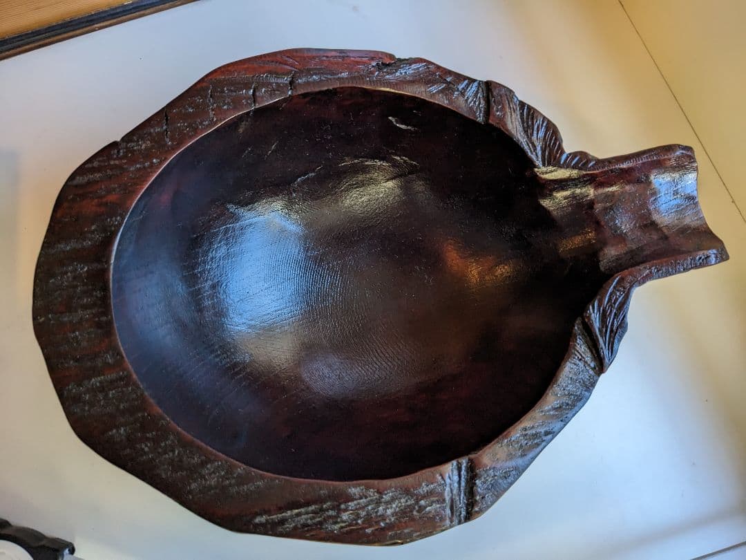 迫力のある片口　手彫り　くり抜き　酒器