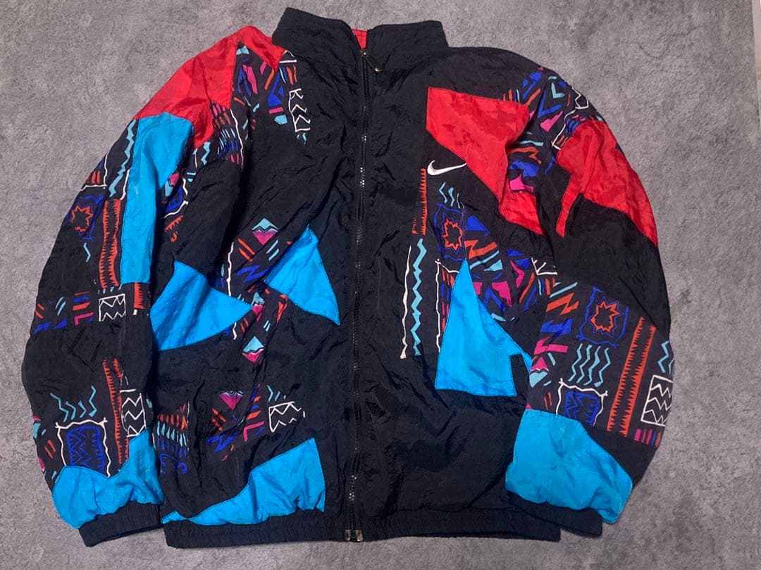 レア90s ヴィンテージ NIKE マルチカラー ジャケット 総柄vintage