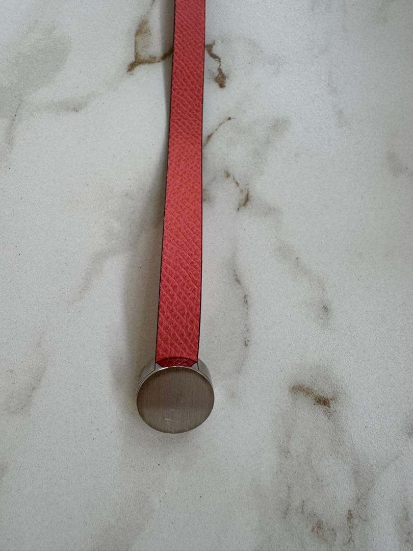 HERMES ピンクレザー グローブホルダー チャーム ドゴン 保護ビニール付